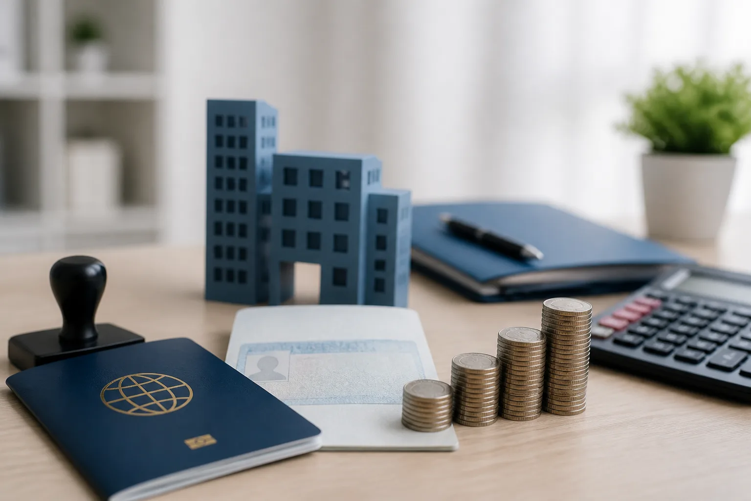 Itemised visa cost breakdown for a Dubai free zone company with passport and ID icons