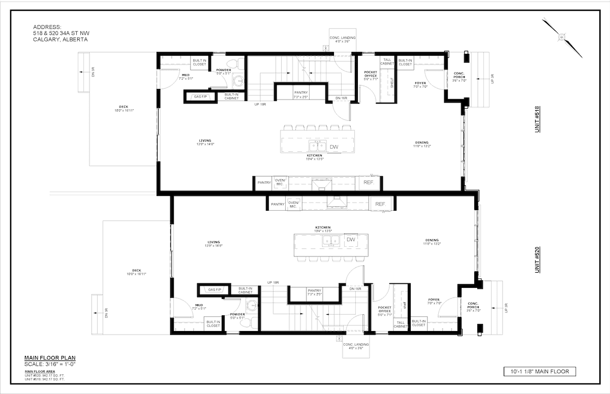 Main level floorplan — Residence West, Arched Signature Collection