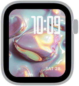 liquid chrome pastels Apple Watch face preview 4 featuring abstract, gradient, and spring.