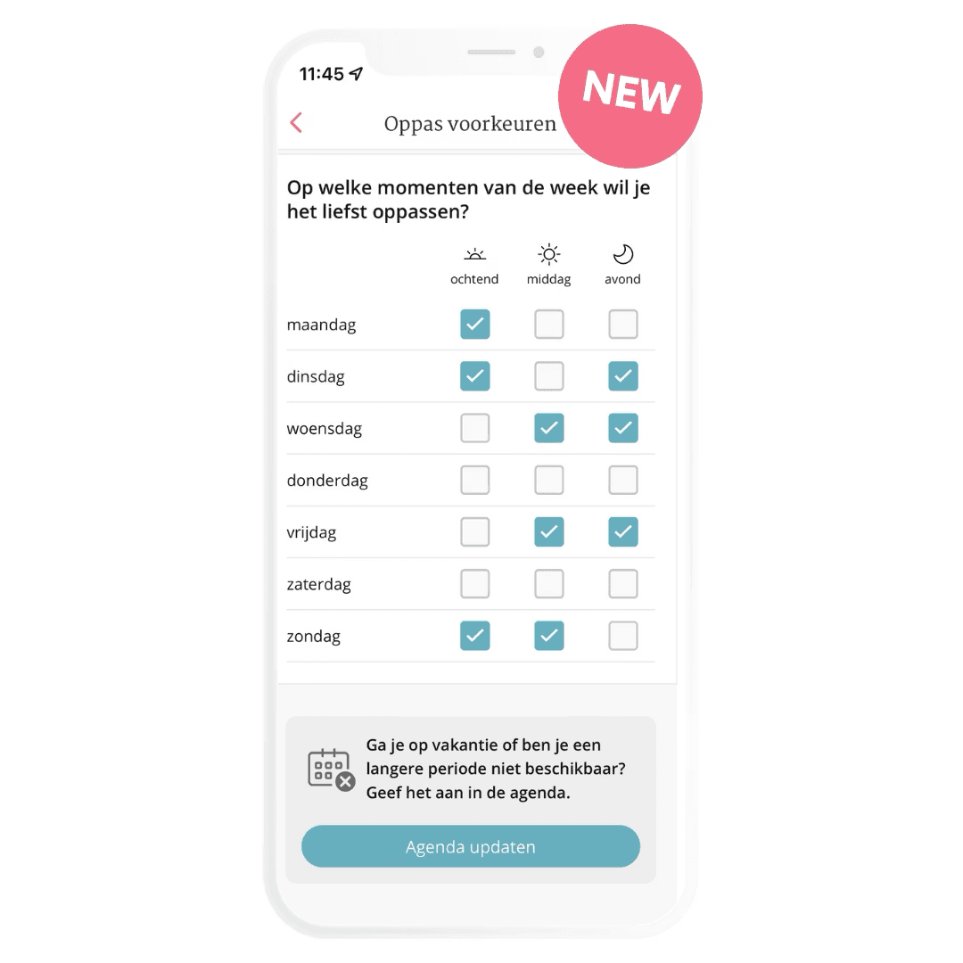 App Charly Cares: preferred days