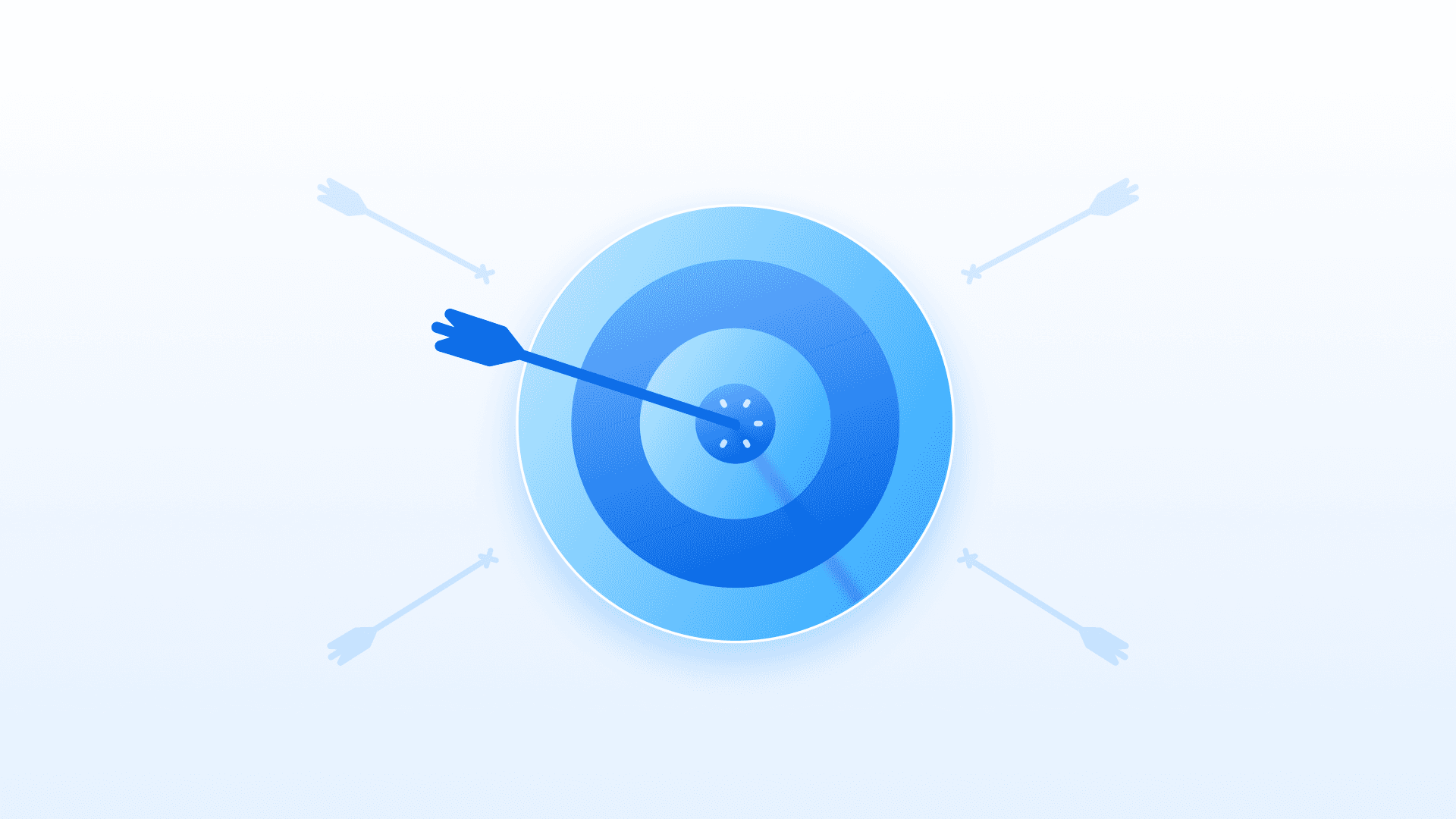 Blue darts design with an arrow