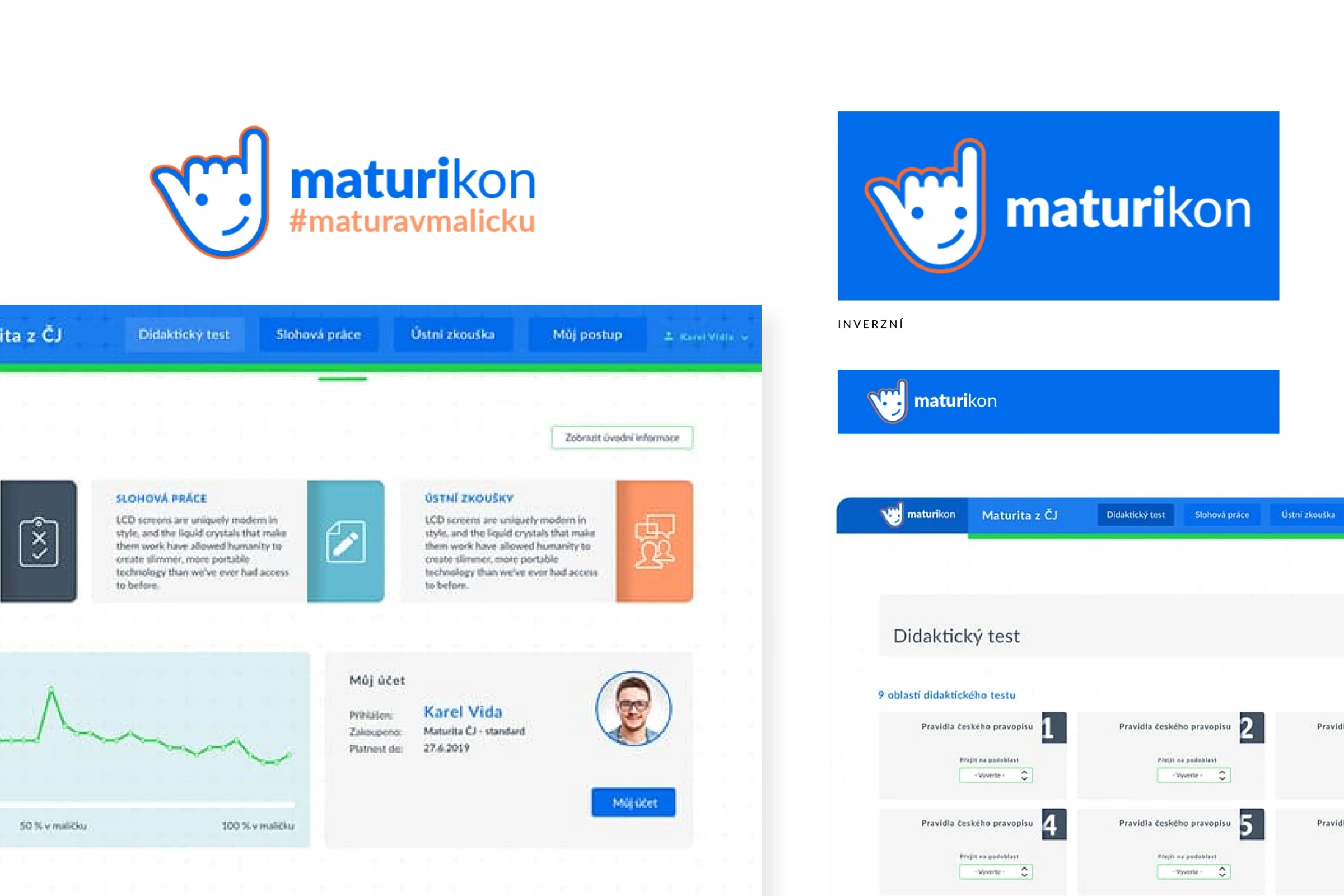 Nový design platformy Maturikon. Vizuál obsahuje finální logo a studenty (cílovou skupinu).