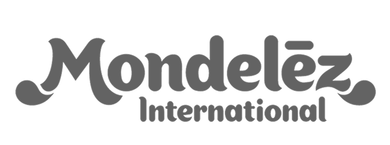 Logo of Mondelez International displayed in a simple, modern design.