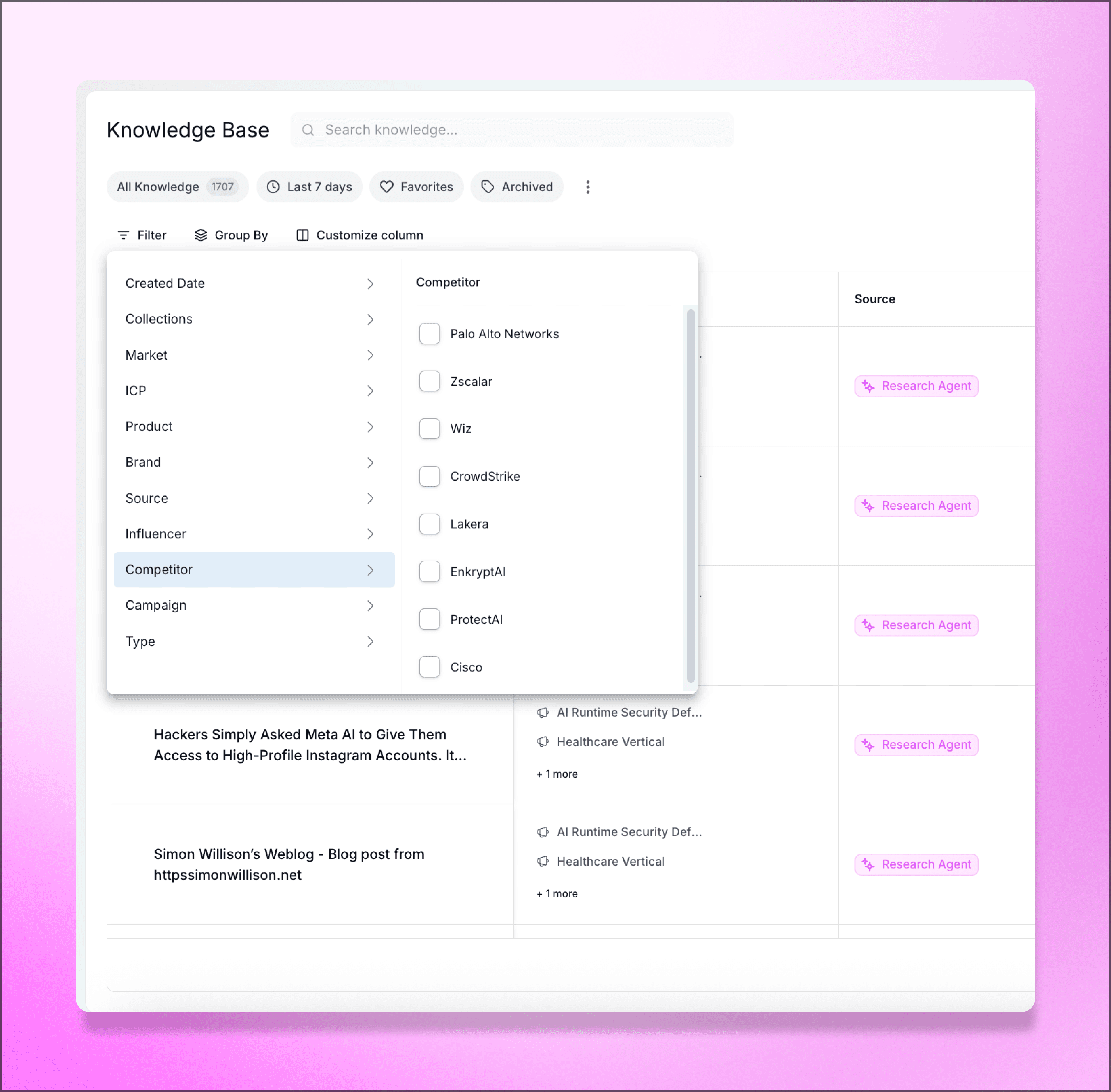 Competitor Filter - Best AI Agents for Marketing