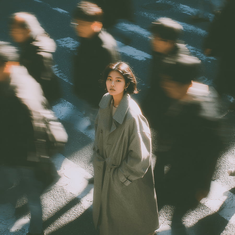 Cinematic blurred street photography