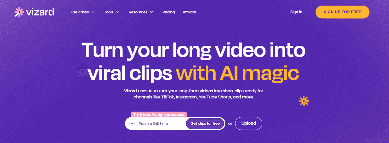 Vizard AI - Short Form Video Platforms