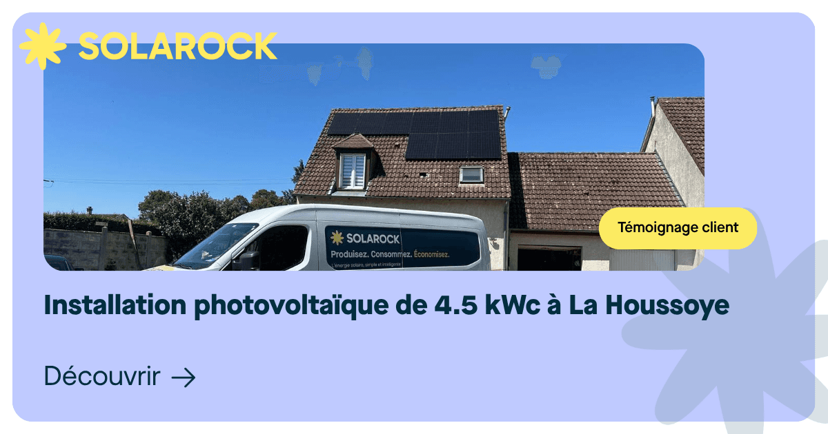 Image qui montre les informations concernant une installation de panneaux photovoltaïque à La Houssoye.