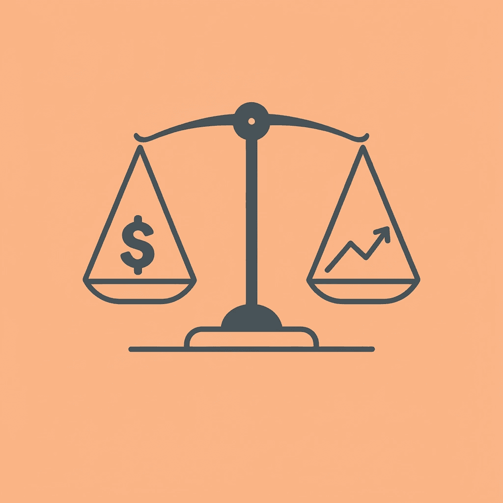 Balance scale showing limited budget on one side versus six months of ineffective SEO on the other