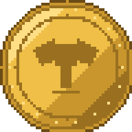 A gold coin.