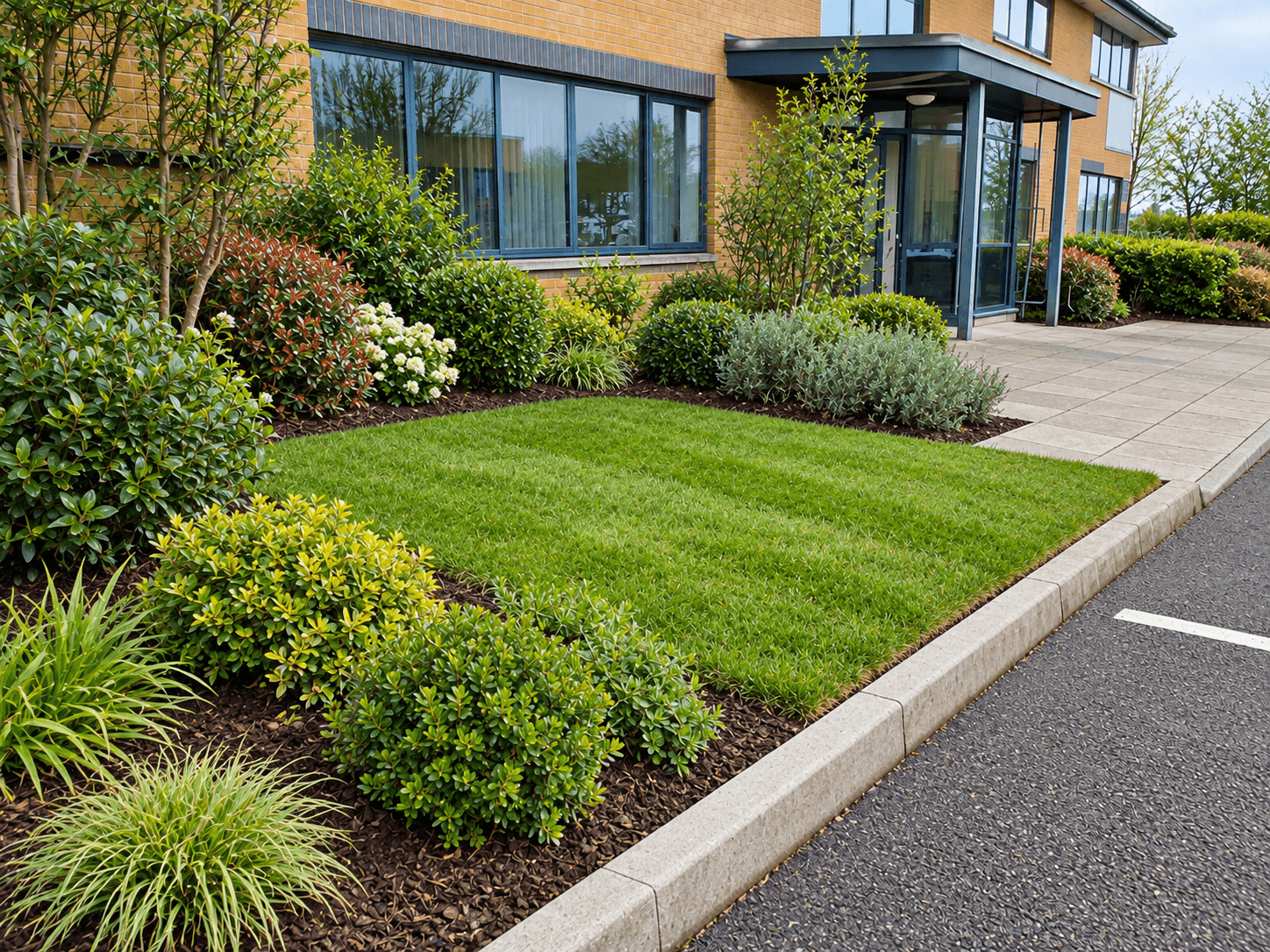 Commercial grounds after maintenance