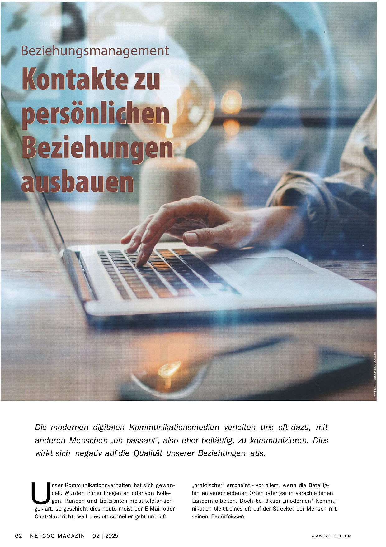 Cover: Kontakte zu persönlichen Beziehungen ausbauen