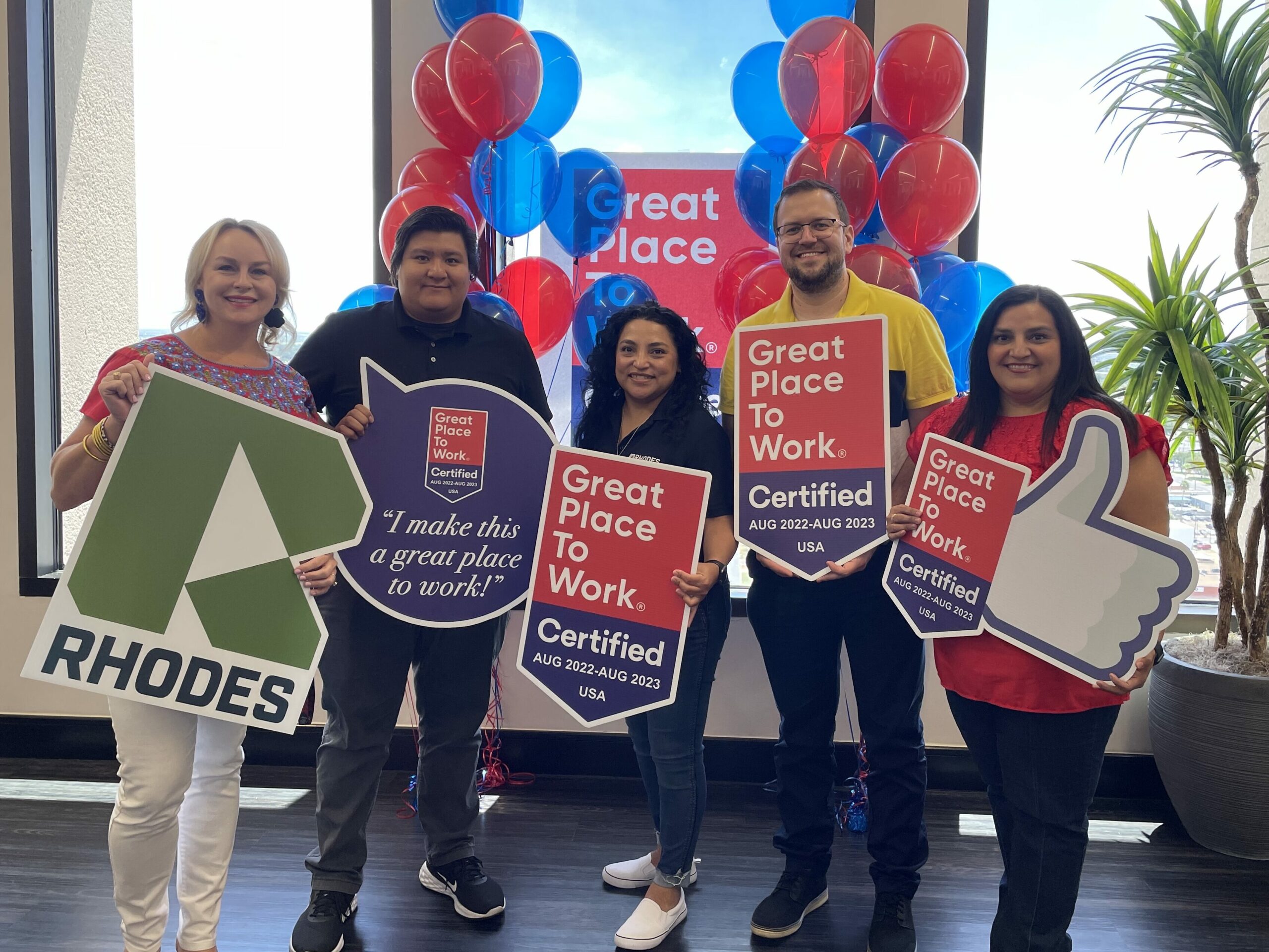 Rhodes team celebrating announcement