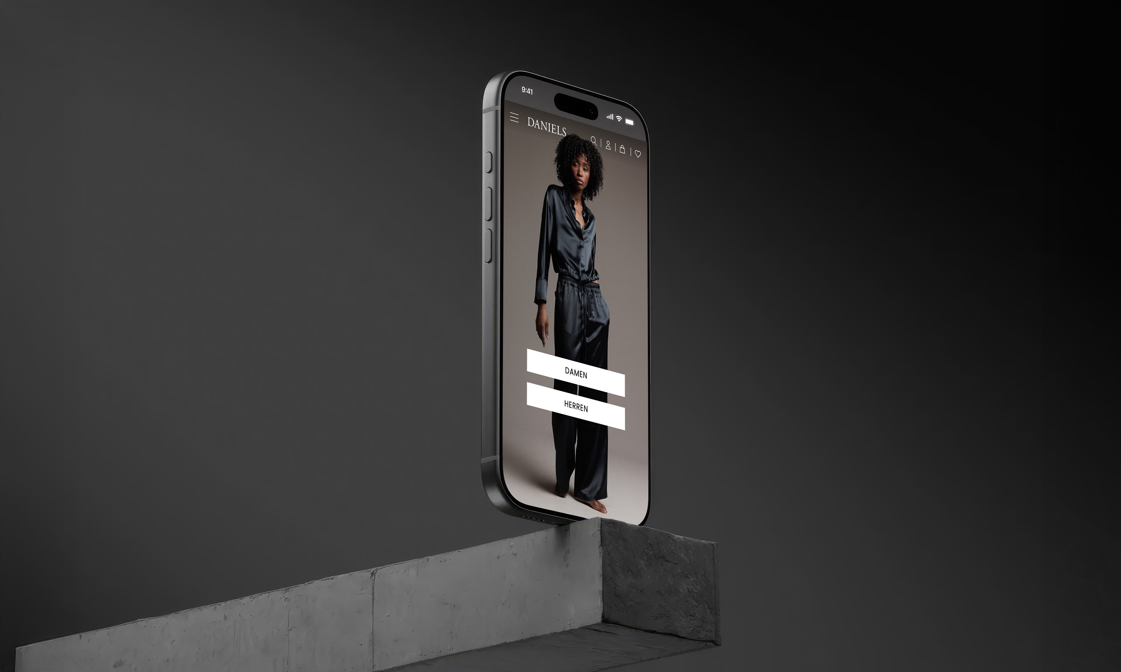 Daniels online Shop mobile view