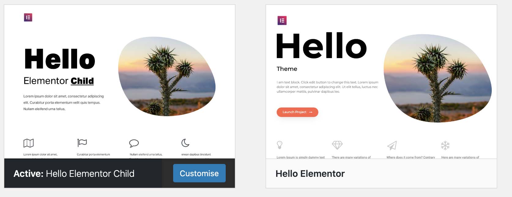 Parent and child theme structure in WordPress