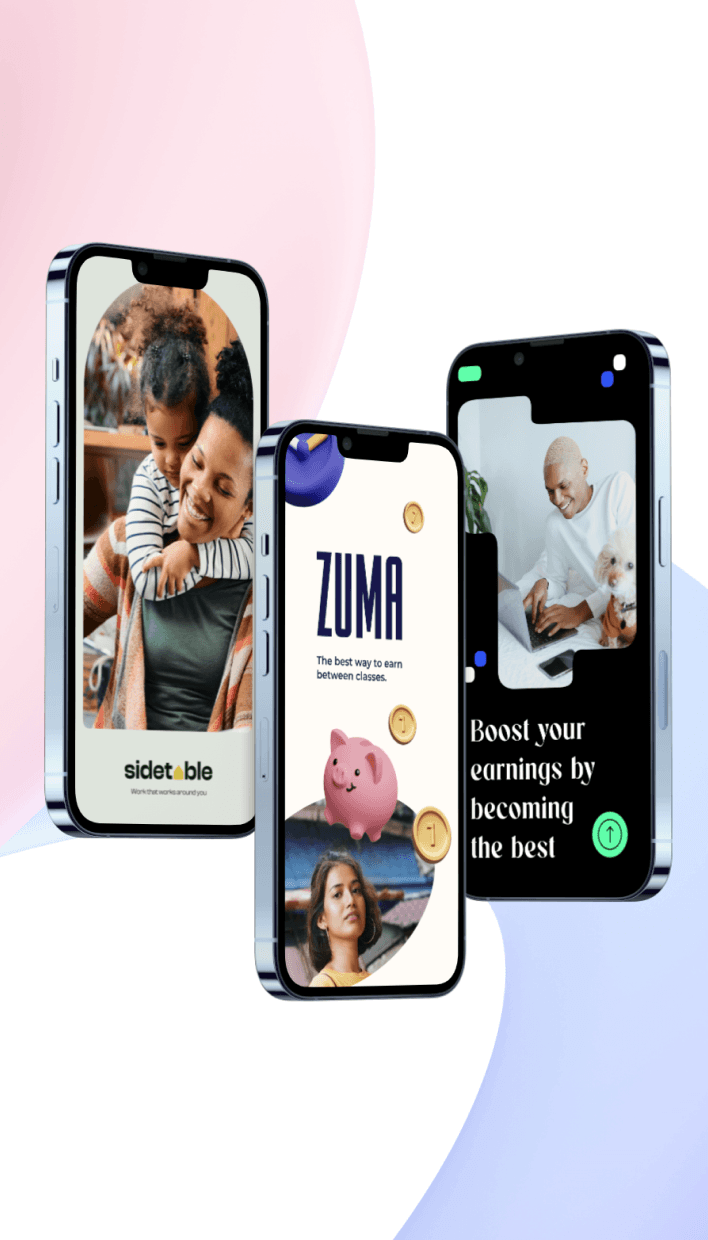 call center uberisation phone mockups