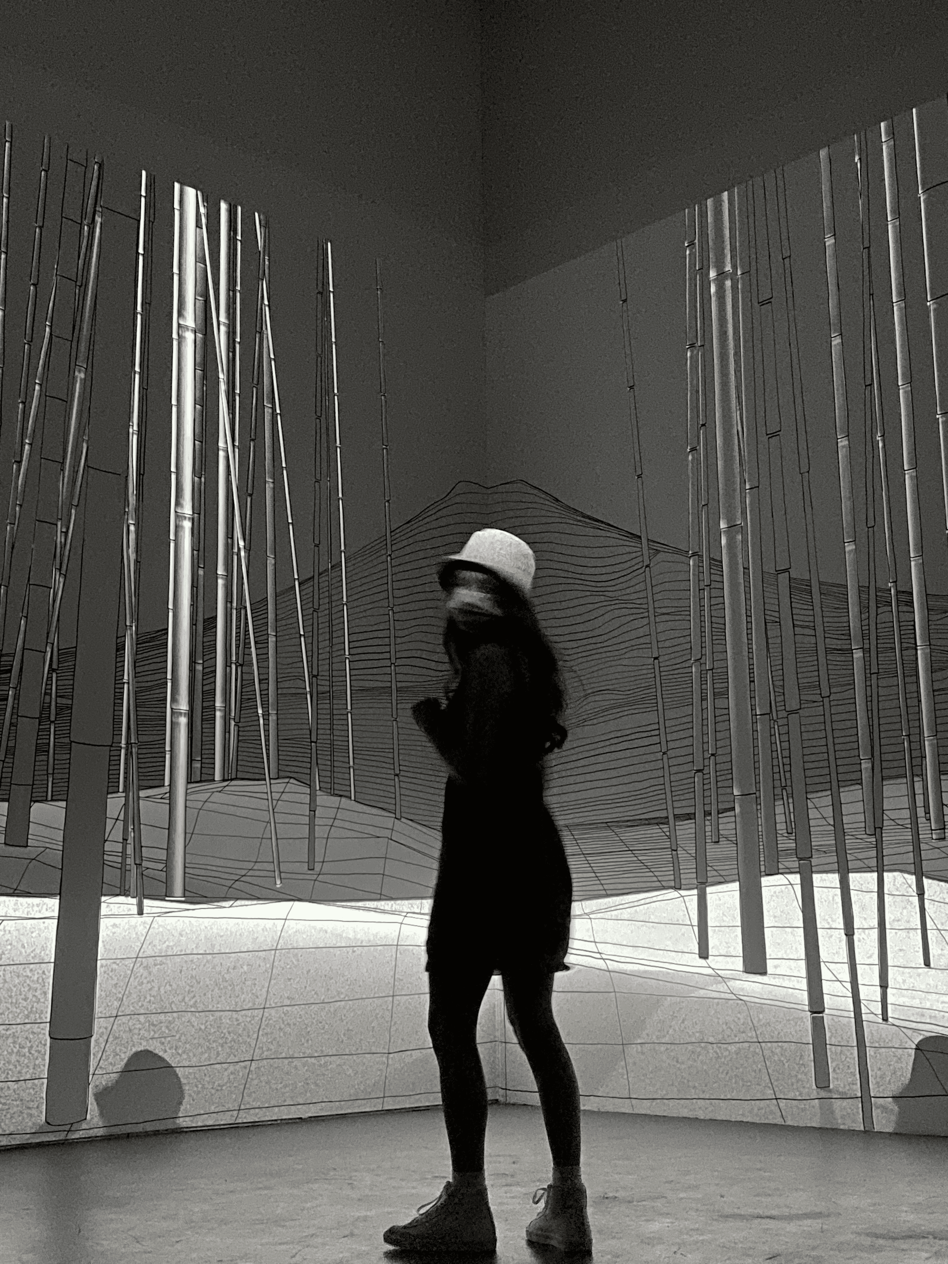 Portrait photo in art gallery installation