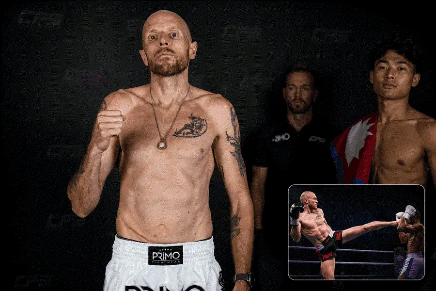 Charlie Howard, professional fighter and coach, mid-training