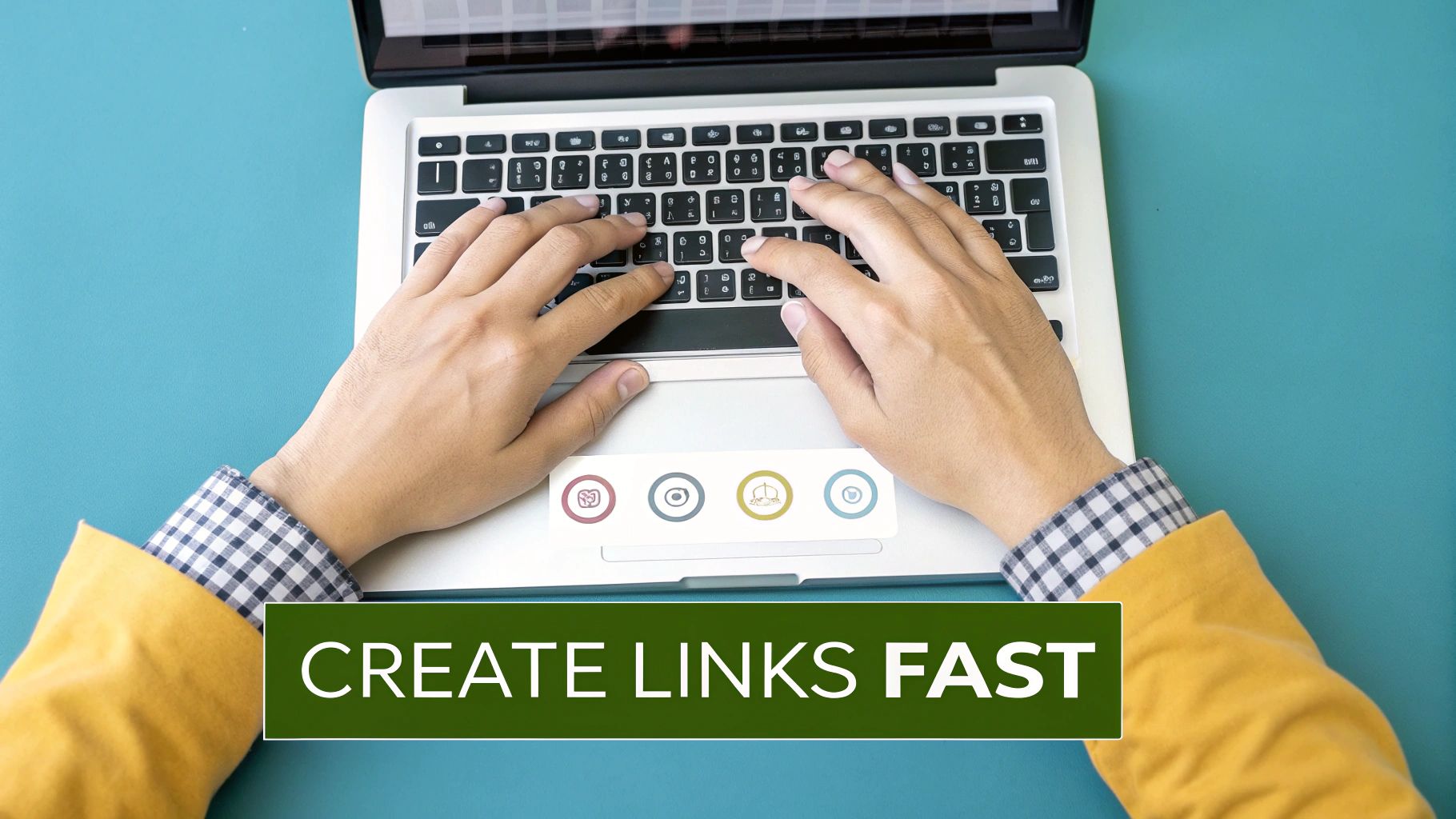 A collage of branded links being used on a flyer, social media, and in an email campaign.