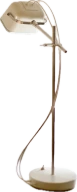 Cream bent-arm lamp in powder-coated steel