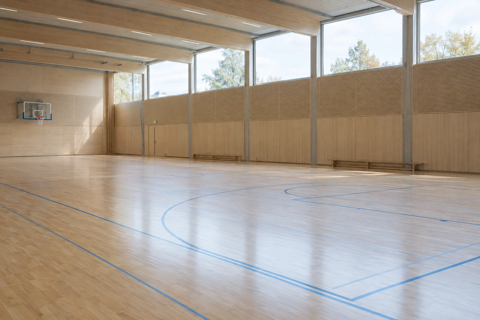 Helle Sporthalle als Hintergrund