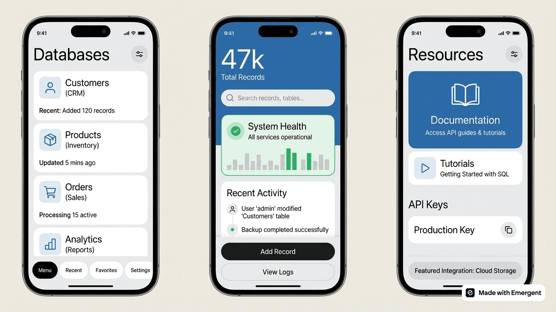 Database App Made with Emergent