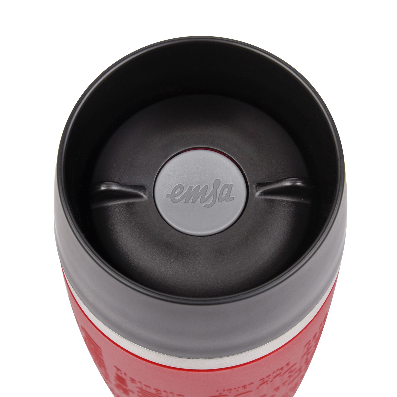 Roter Emsa Travel Mug von oben