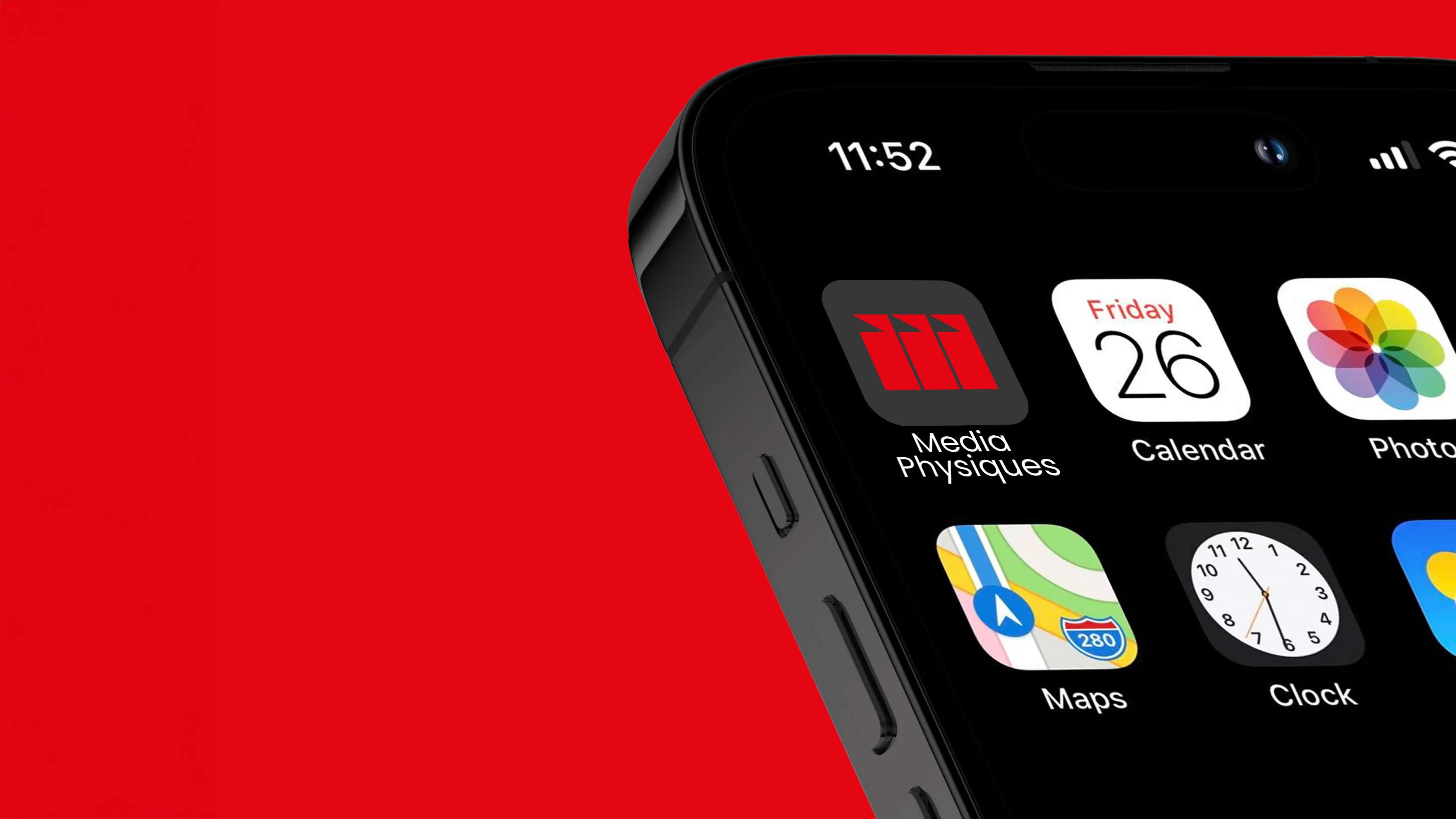 Media Physiques Phone App Mockup | HotSauce Design Works