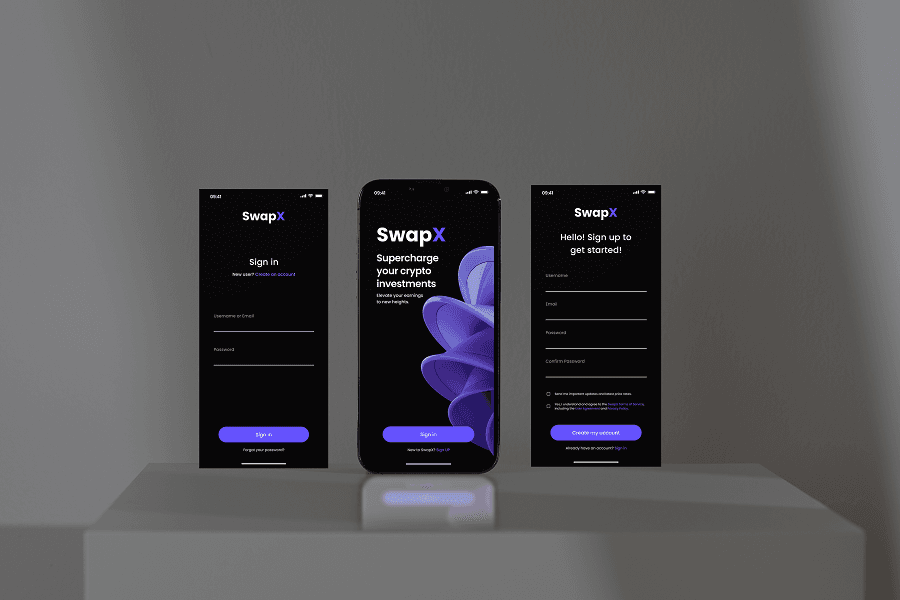 SwapX SaaS App Design - Onboarding Pages
