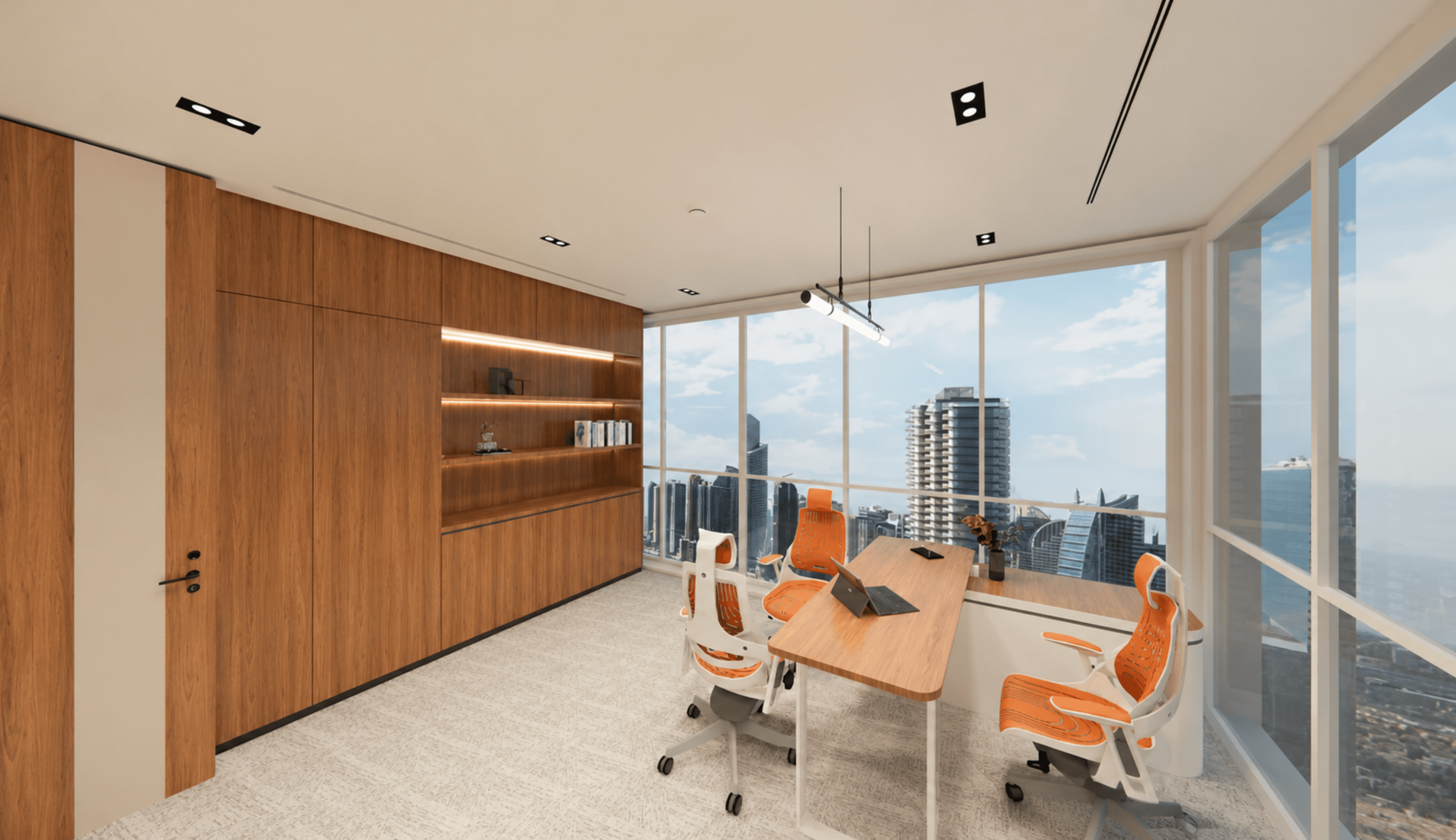 Private office suite with Dubai Marina waterfront views 