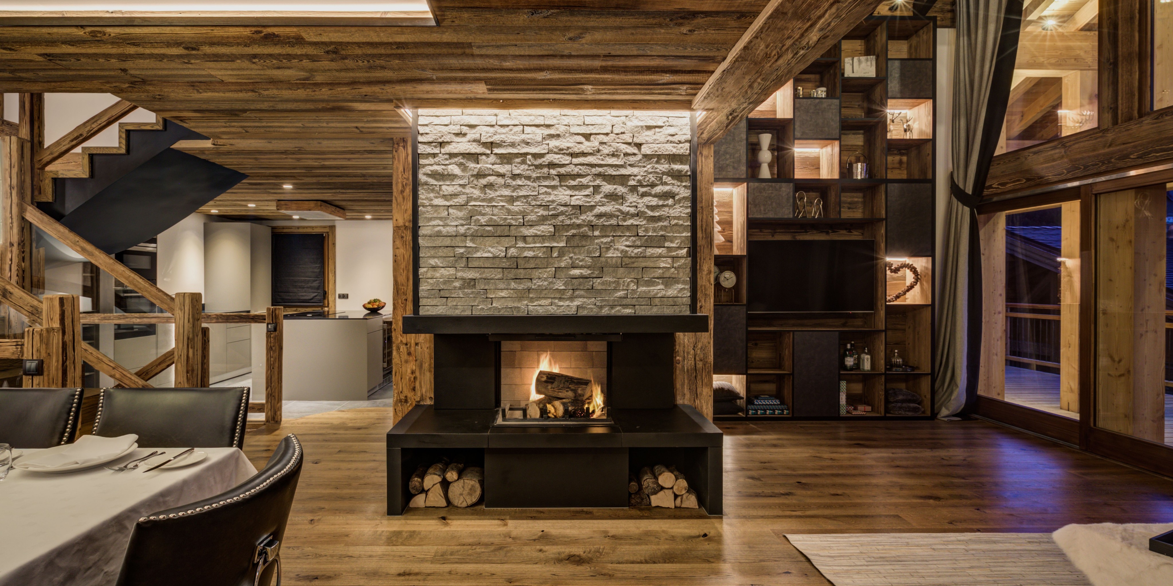 Chalet fireplace