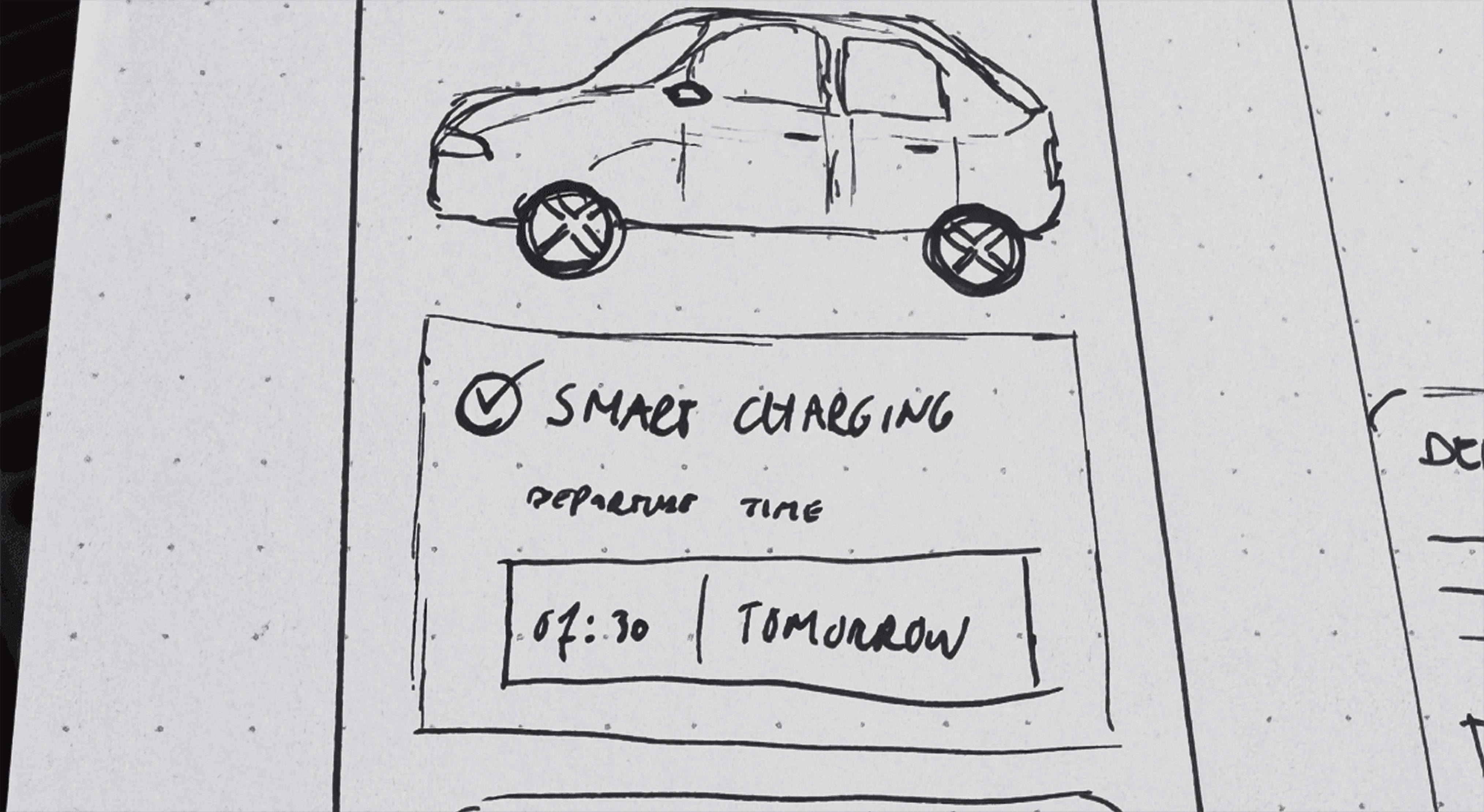 Initial sketch exploring the core interaction model.