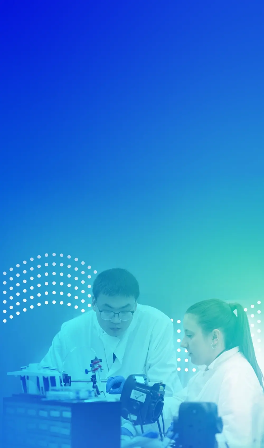 Scientists collaborating in a medical research laboratory