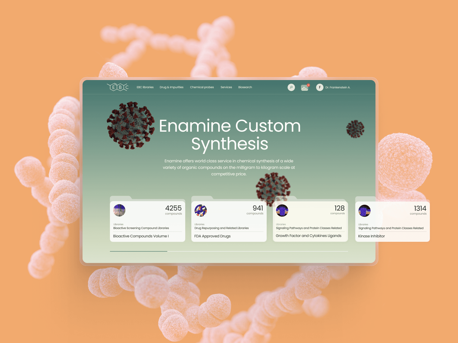 SaaS platform for chemists to search, compare, and manage bioactive compounds through structured data tools.