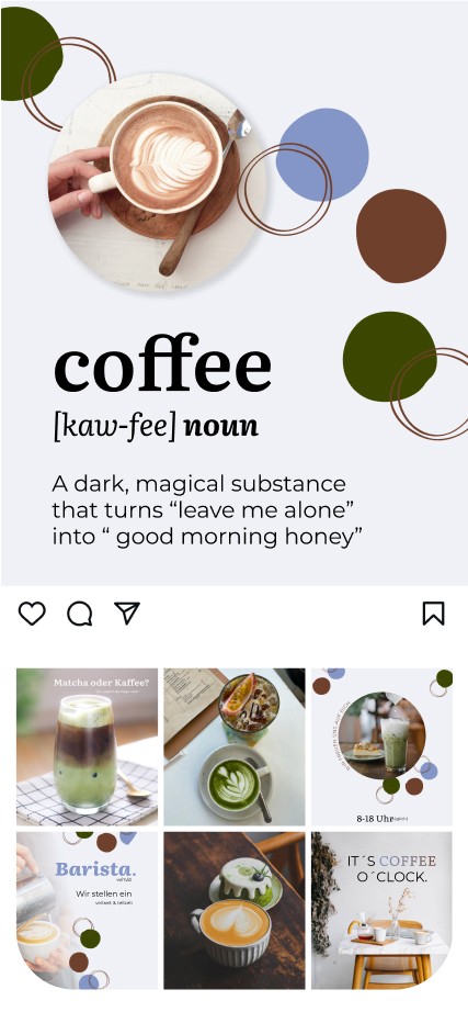 Instagram Werbung von einem Coffeeshop