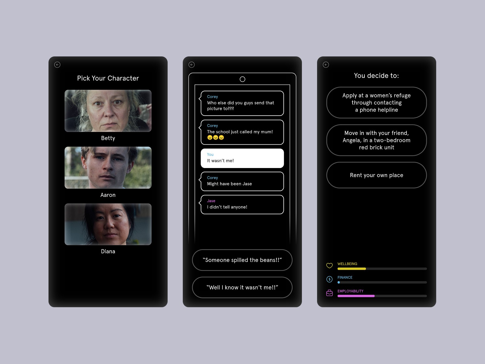 App Screen with open sidebar