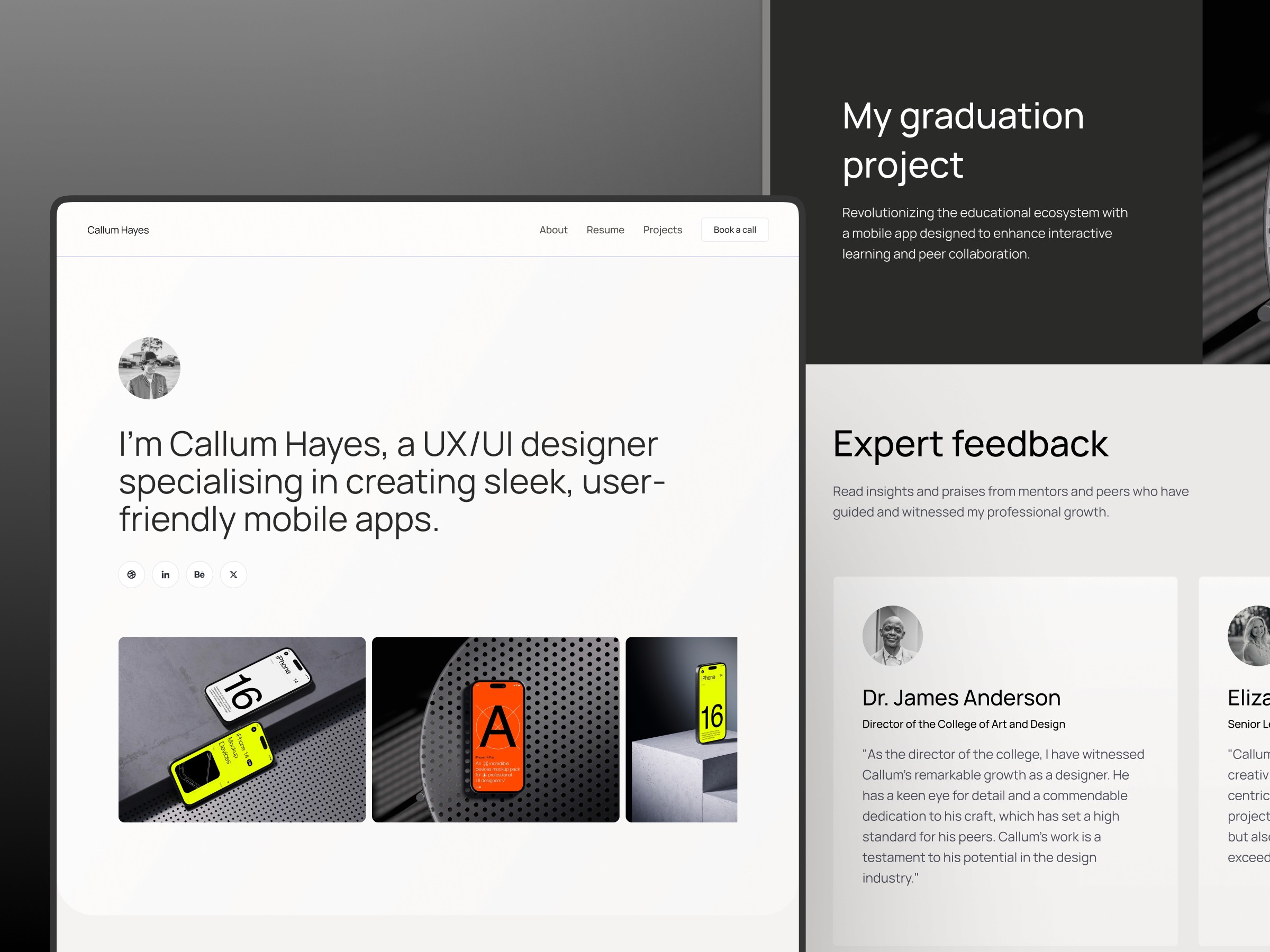 CallumHayes — 作品集网站设计灵感