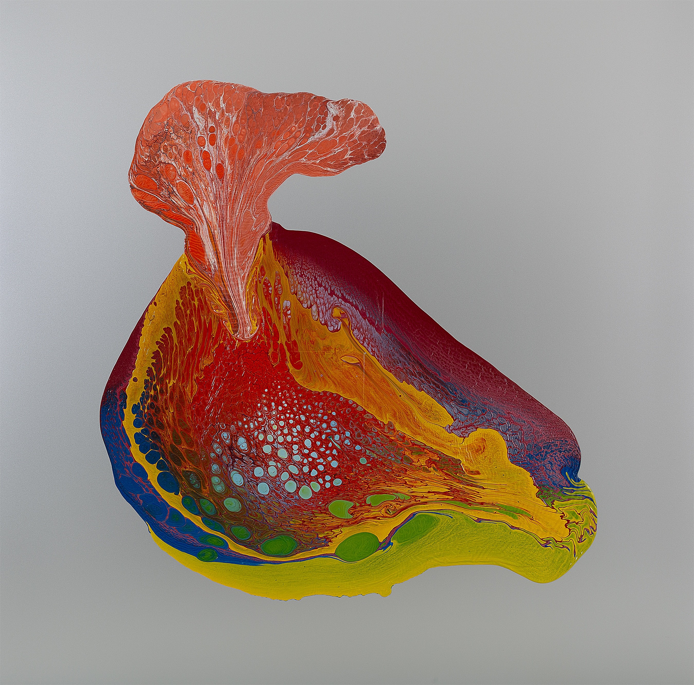 herd of sheep on road painting