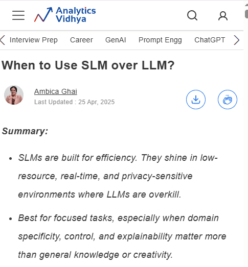 SLM vs LLM