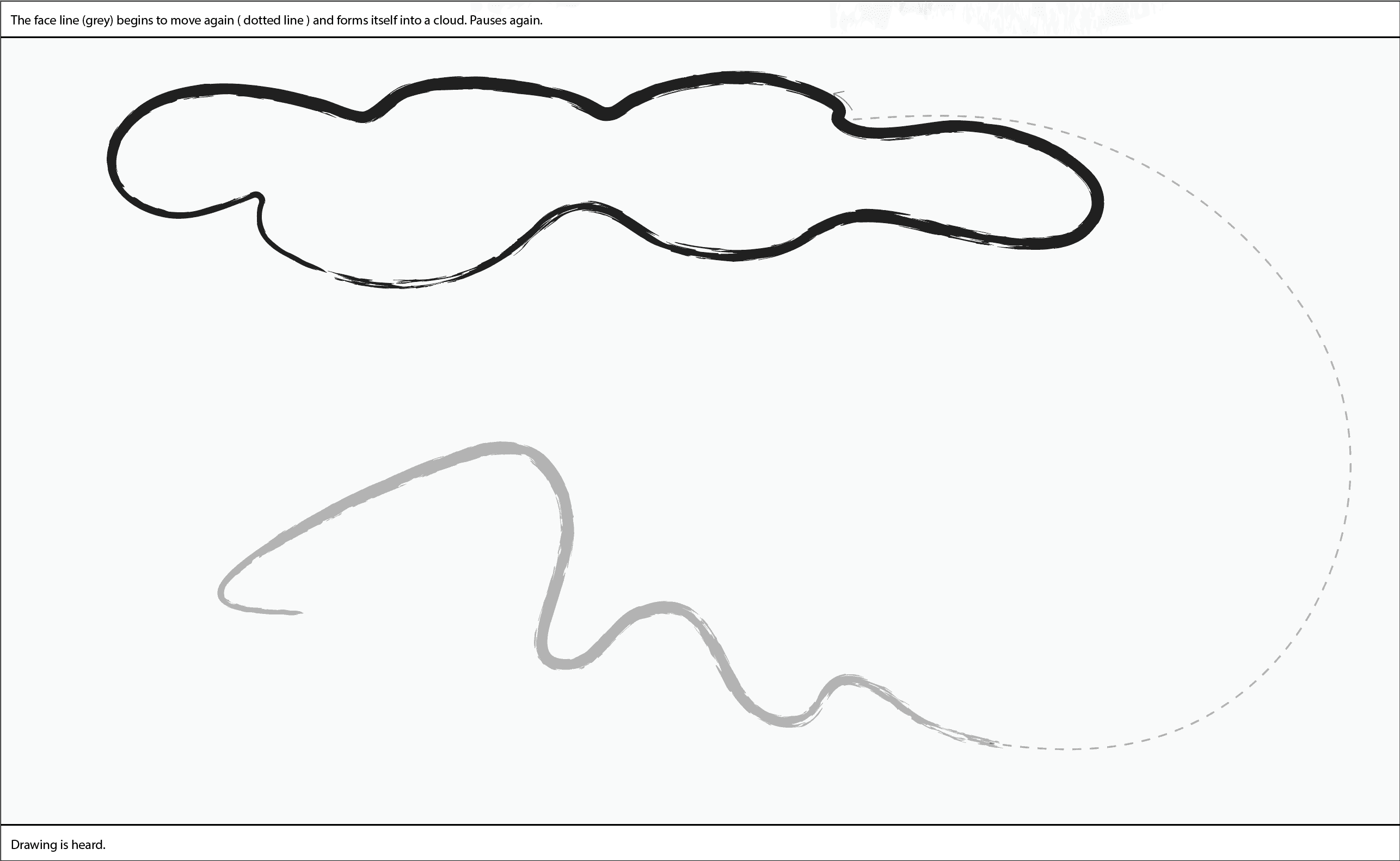 Storyboard 7: Backgound is gone. The line has moved and shape shifted.