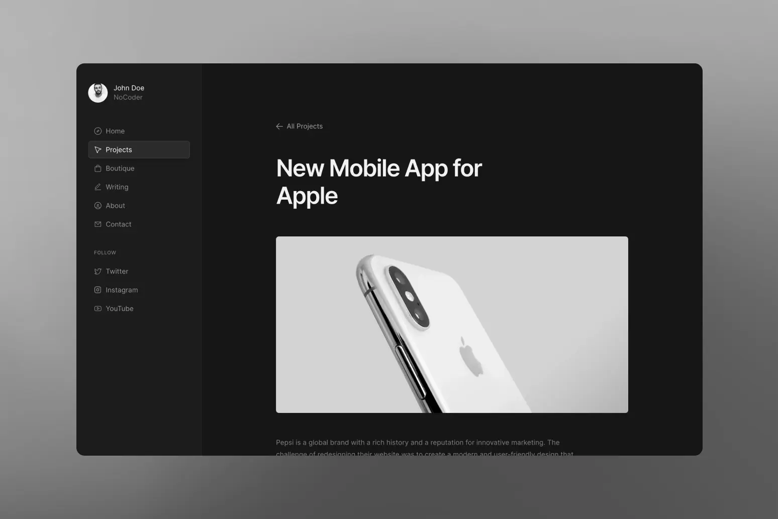Dashfolio template