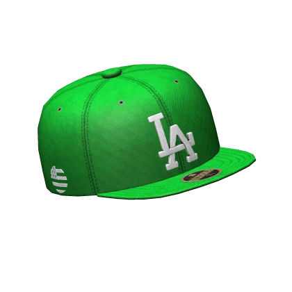 Roblox Green baseball cap with white LA logo