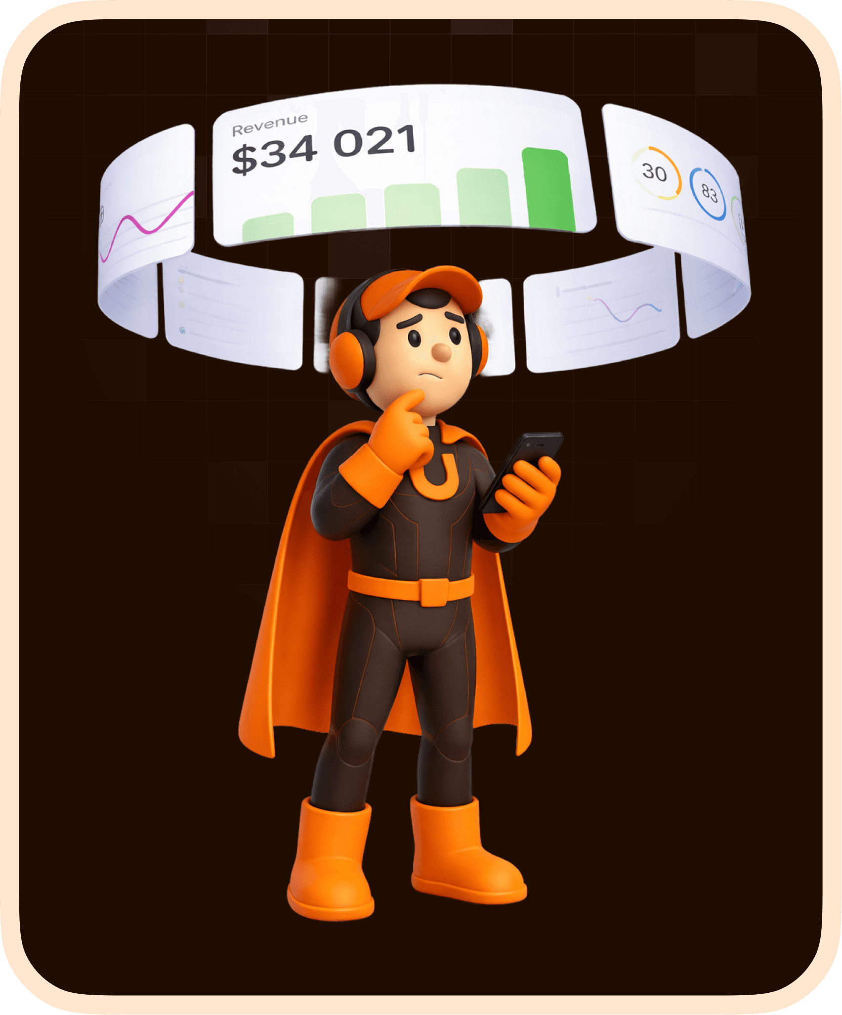 Mascot using smartphone