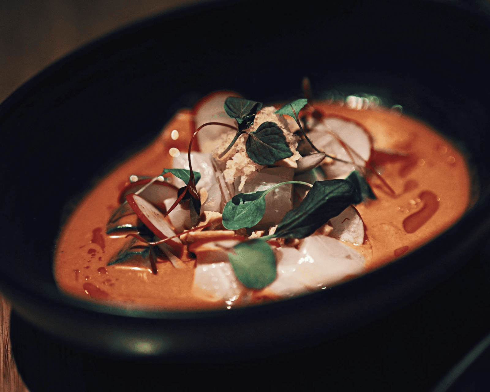  A gourmet dish of fish slices