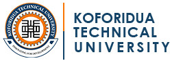 Koforidua Technical University logo with a gear and book symbol inside a circular badge.