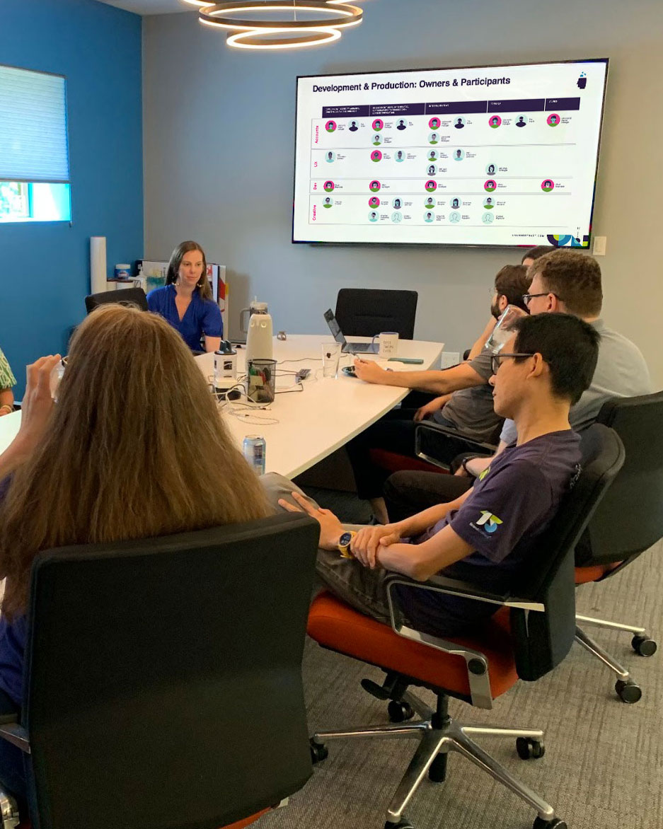 Training session in the BrandExtract conference room