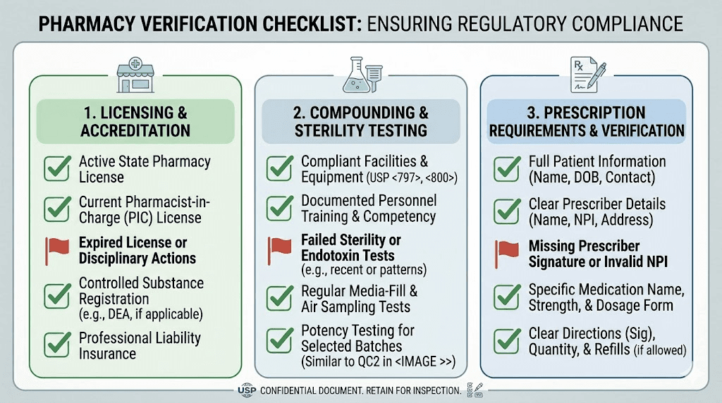 How to verify compounding pharmacy quality checklist for semaglutide