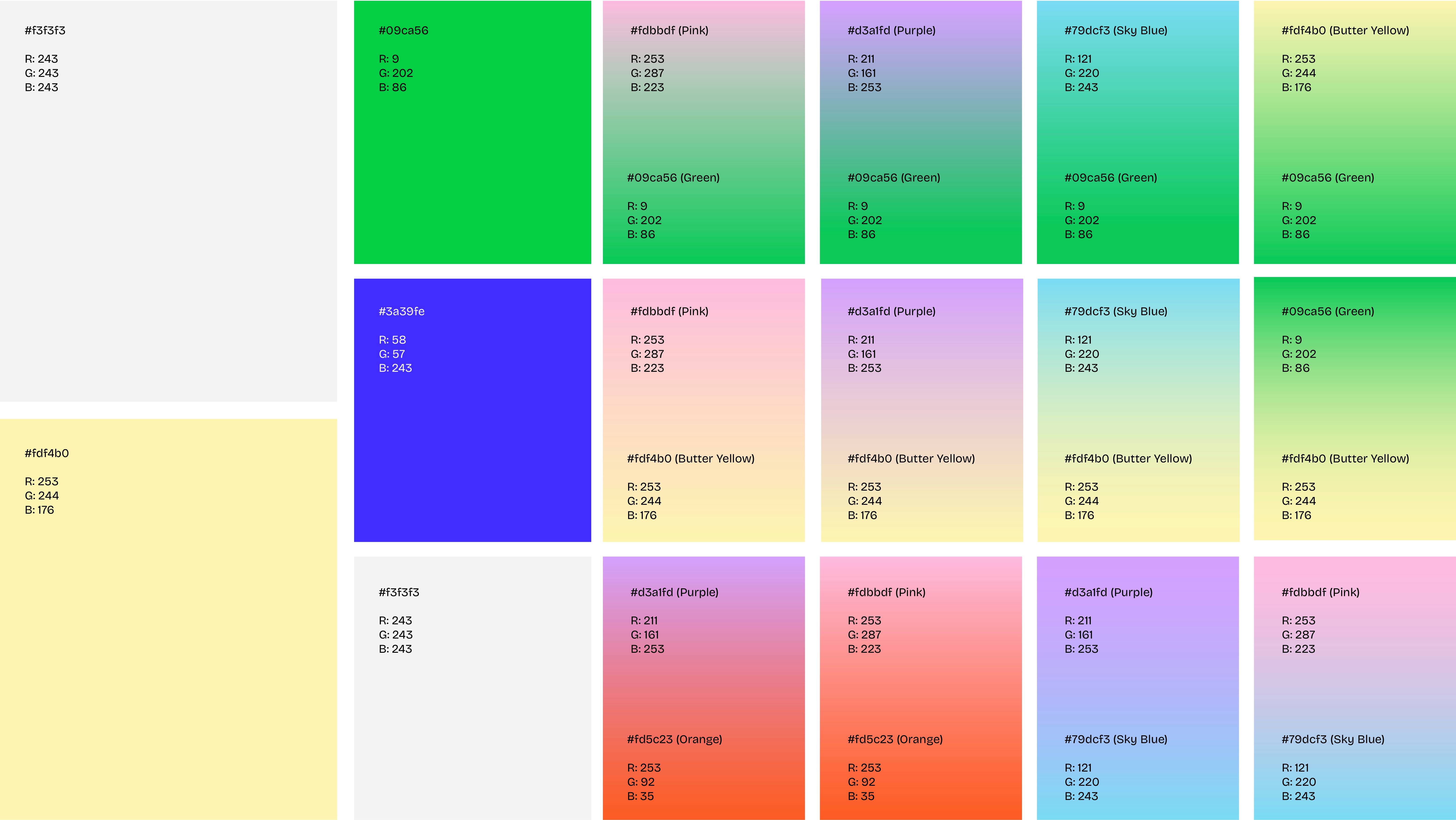 Noise Jr. Identity colour palette