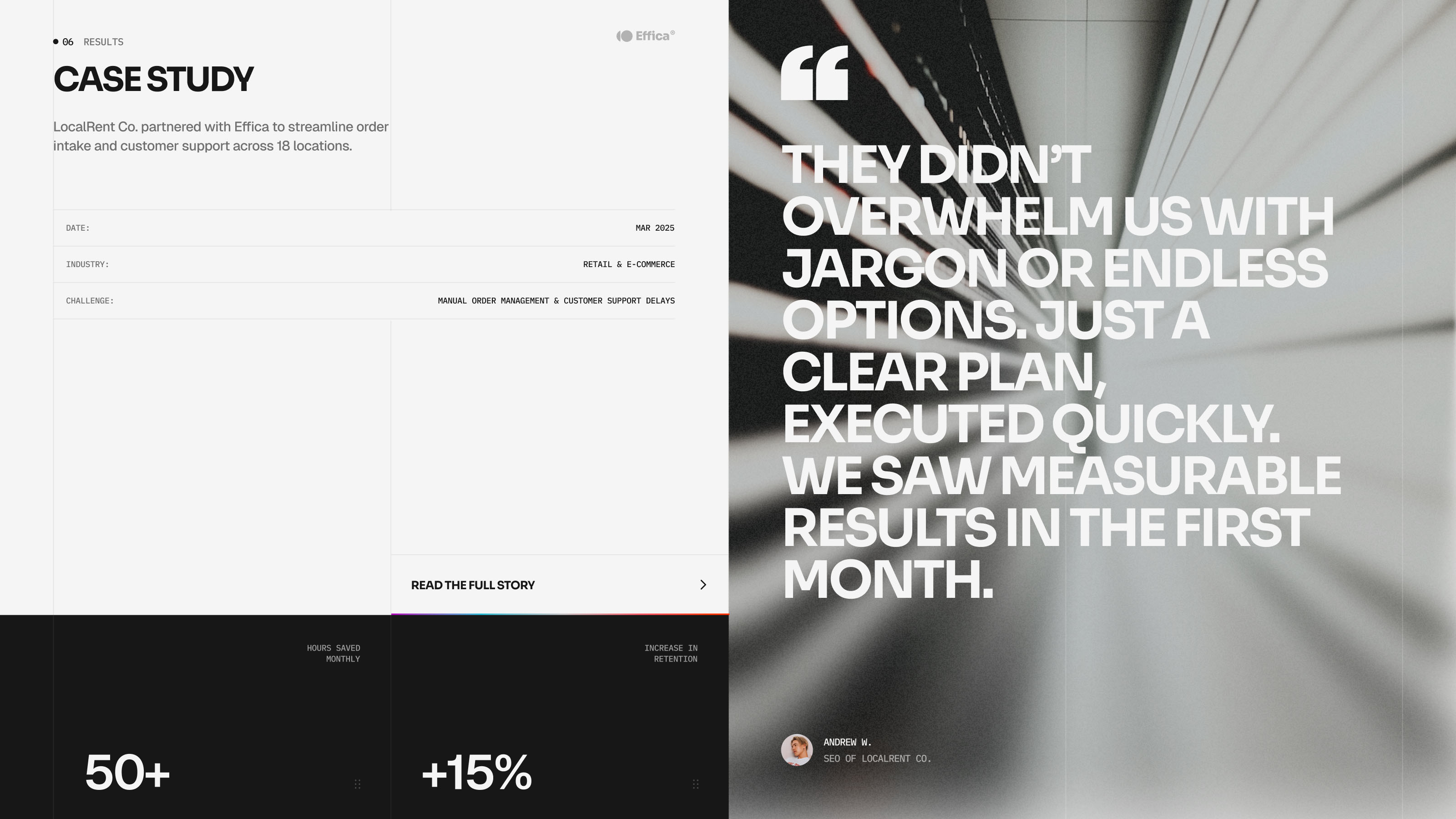 Effica website template for AI consultants