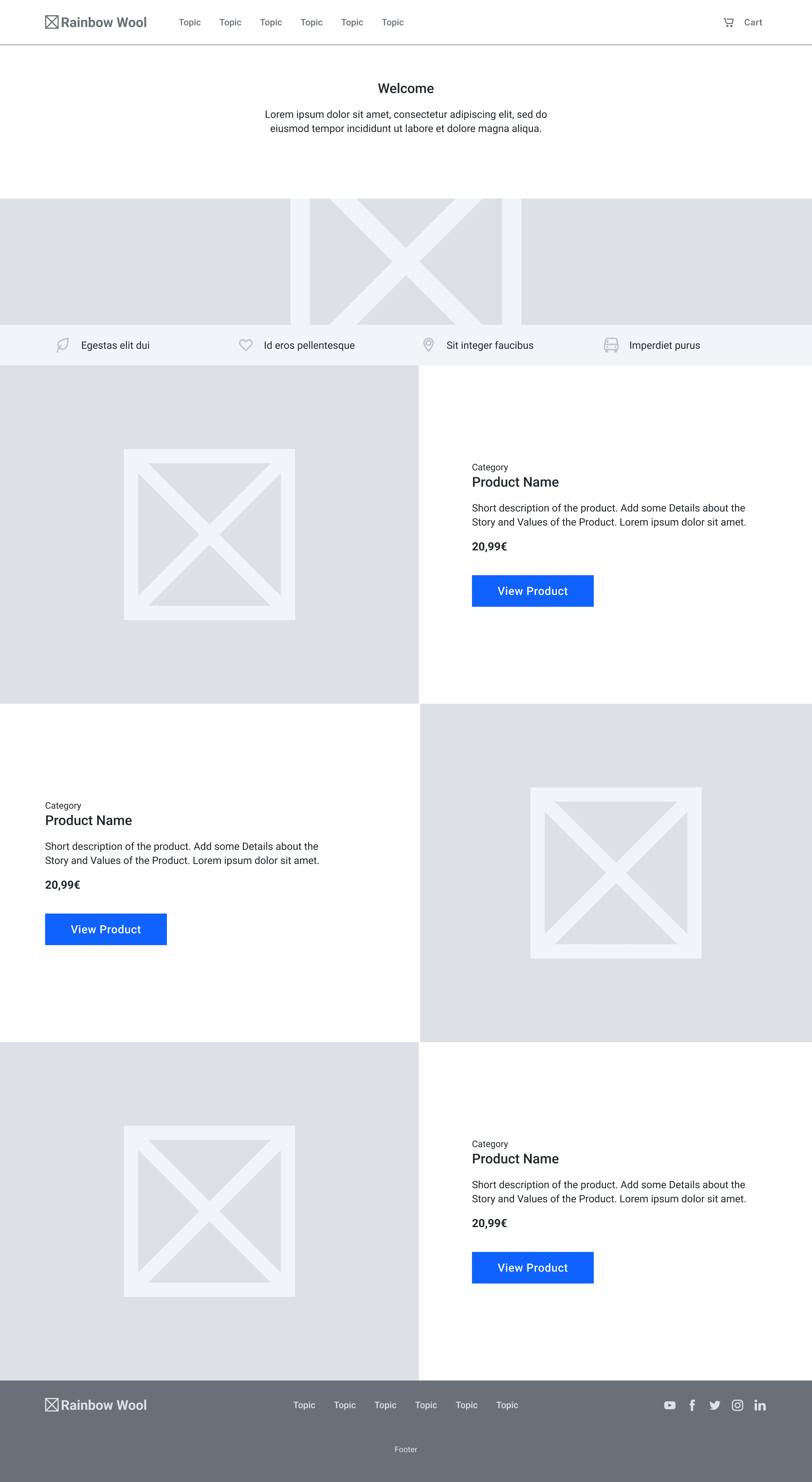 Home Page Wireframes