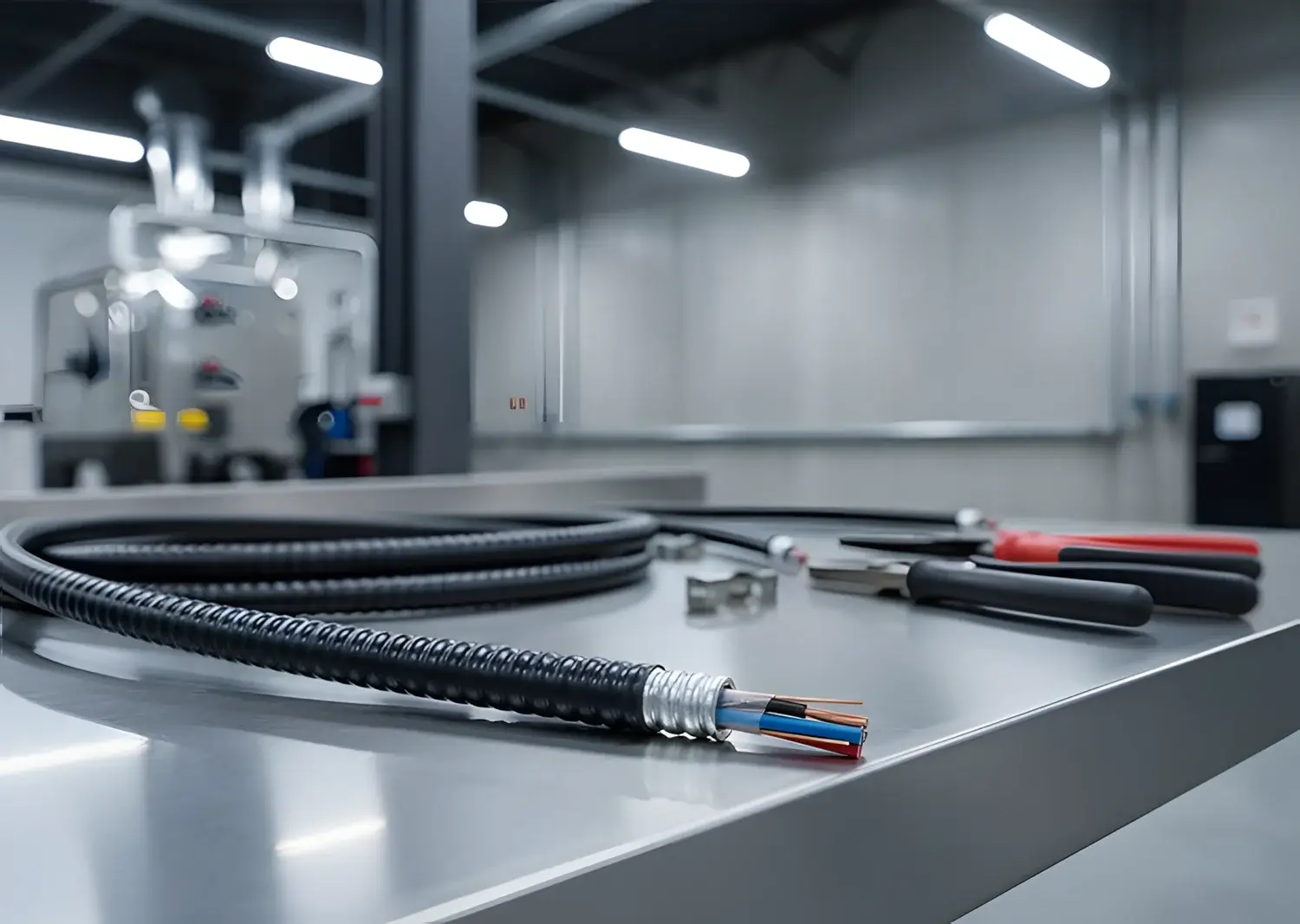 cables armados sobre mesa